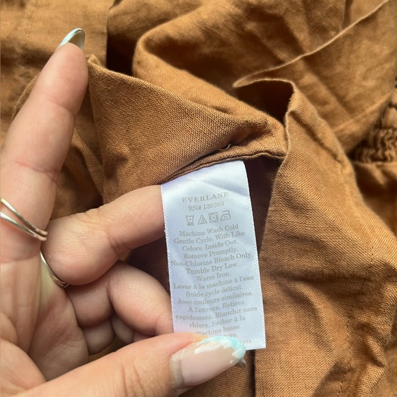 Everlane The Smocked Linen Dress, Sz S, EUC - Picture 5 of 6